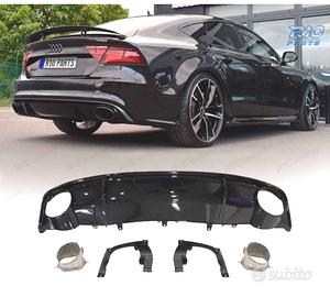 DIFFUSORE AUDI A7 16-18 LOOK RS7 TERMINALI DI SCAR