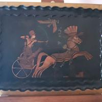 Vassoio Ottone Rame Antico Artigianato Italiano