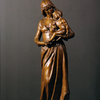 Scultura donna con bambino  bronzo antico  1800