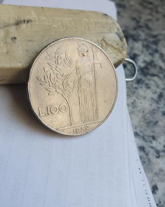 moneta da 100 lira del 1958
