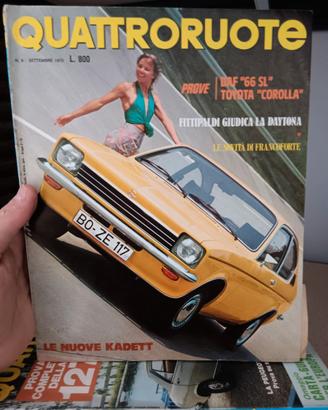 Riviste quattroruote anni 71-72-73