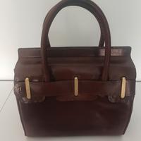 borsa uomo-donna anni 60-70 cuoio marrone