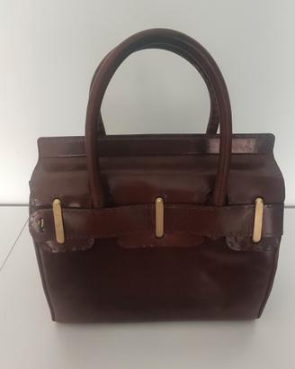 borsa uomo-donna anni 60-70 cuoio marrone