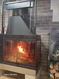 Stufa a legna angolare 100m2