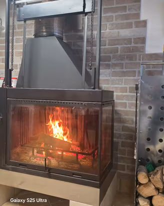 Stufa a legna angolare 100m2