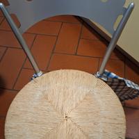 sedie in paglia e color argento