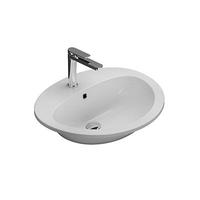Lavabo incasso monoforo bianco lucido 56x48 cm