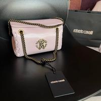 Roberto Cavalli rosa borsa a spalla con Monogram