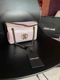 Roberto Cavalli rosa borsa a spalla con Monogram