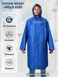 Impermeabile Poncho Antipioggia Cappuccio Antivent