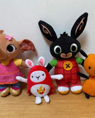 Peluche Bing, Sula, Flop, Hoppity Voosh