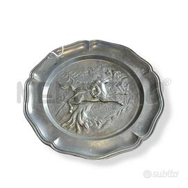 PIATTO IN PELTRO DA APPENDERE SCENA CAVALLO 20 CM