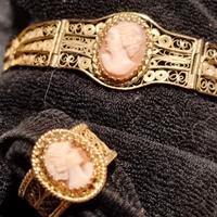 parure bracciale anello cameo 