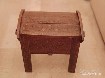 Scrittoio Etnico Indiano Vintage in Legno 1960