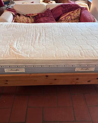 Letto 120x200 in legno vintage+materasso Eminflex