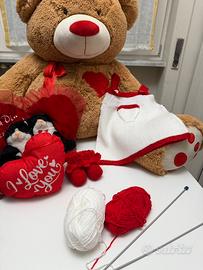 Salopette fatta a maglia 0-3 mesi con scarpette