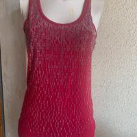 Canotta rossa strass