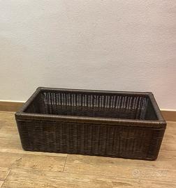 Ceste rettangolari in vimini fatte a mano