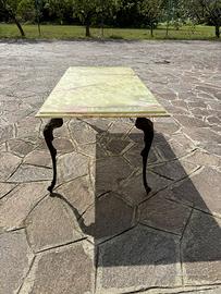Tavolino onice verde gambe ottone anni ’60