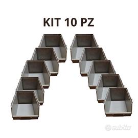 10 PEZZI CASSA CONTENITORE BOCCA DI LUPO 9.8LITRI