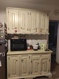 Madia cucina in noce e pensili