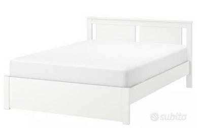 Letto matrimoniale ikea songesand bianco legno