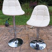 n.2 SGABELLI GIREVOLI SIMILPELLE BIANCO LATTE 