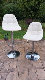 n.2 SGABELLI GIREVOLI SIMILPELLE BIANCO LATTE 