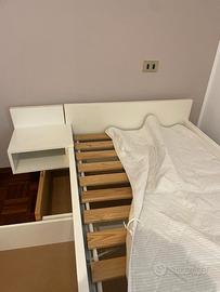 LETTO SINGOLO COMPLETO DI MATERASSO E CASSETTI