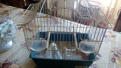 gabbia per canarini o piccoli uccelli +  accessori