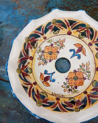 lampadario in ceramica dipinto a mano 