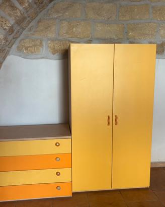 Armadio, cassettiera e mensola
