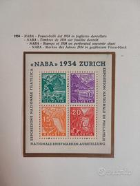 SVIZZERA 1934 FOGLIETTO NABA ESPOSIZIONE ZURIGO