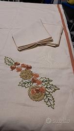 Tovaglia mistolino c/tovaglioli 12 p. finemente de