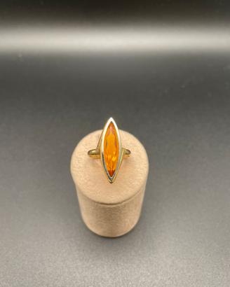 Anello Oro giallo/bianco, Topazio taglio Navette