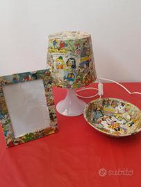 set lampada cornice e svuota tasche 