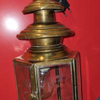 Lampadario ottone e vetro antiquariato liberty