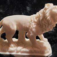 scultura vintage leone in marmo