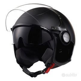 CASCO JET PIAGGIO VESPA VJ NERO OPACO NERO LUCIDO