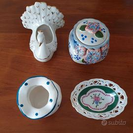 Set di 4 portagioie/portaoggetti in ceramica