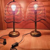 Abat-jour anni 60 in paglia e ottone 