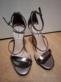 Sandali argento con tacco Steve Madden