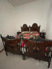 Camera matrimoniale liberty/vintage letto comodini