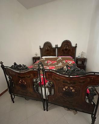 Camera matrimoniale liberty/vintage letto comodini