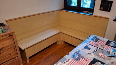 Cassapanca ad angolo in legno 