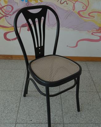 Sedia in metallo nera e beige