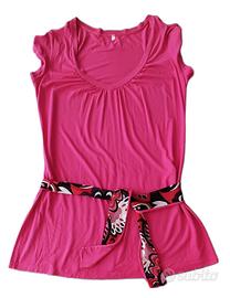 Maglietta lunga copricostume fucsia