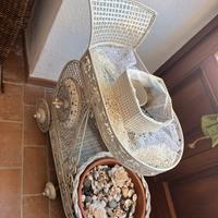 Carrello da arredo in color panna