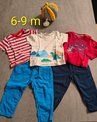 Set maglie e pantaloni bimbo 6-9 mesi