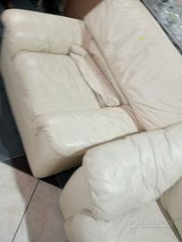 Divano con de poltrone in pelle beige no spedizion